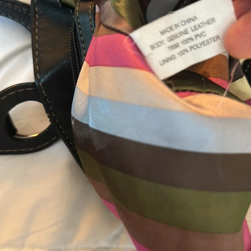 Tignanello black leather hobo bag with charms very nice destitute soft stylish - Picture 13 of 17